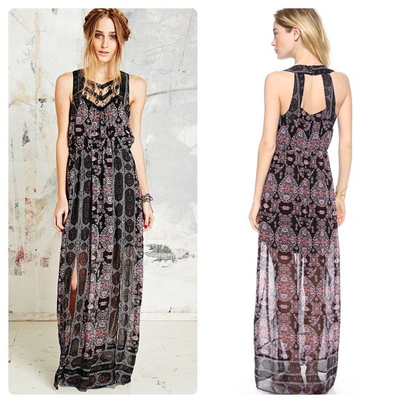 Free People Boho Moroccan Print Maxi Dress Size 0 - Picture 1 of 8